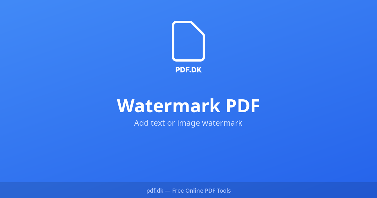 Watermark Protection Pdf Watermark PDF - Add Watermark Free | PDF.dk